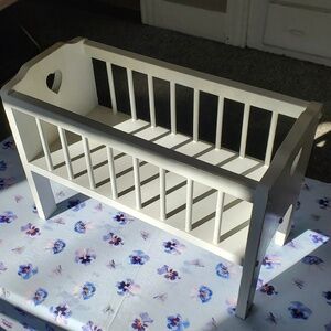 Vintage wooden doll or teddy bear crib, fair condition